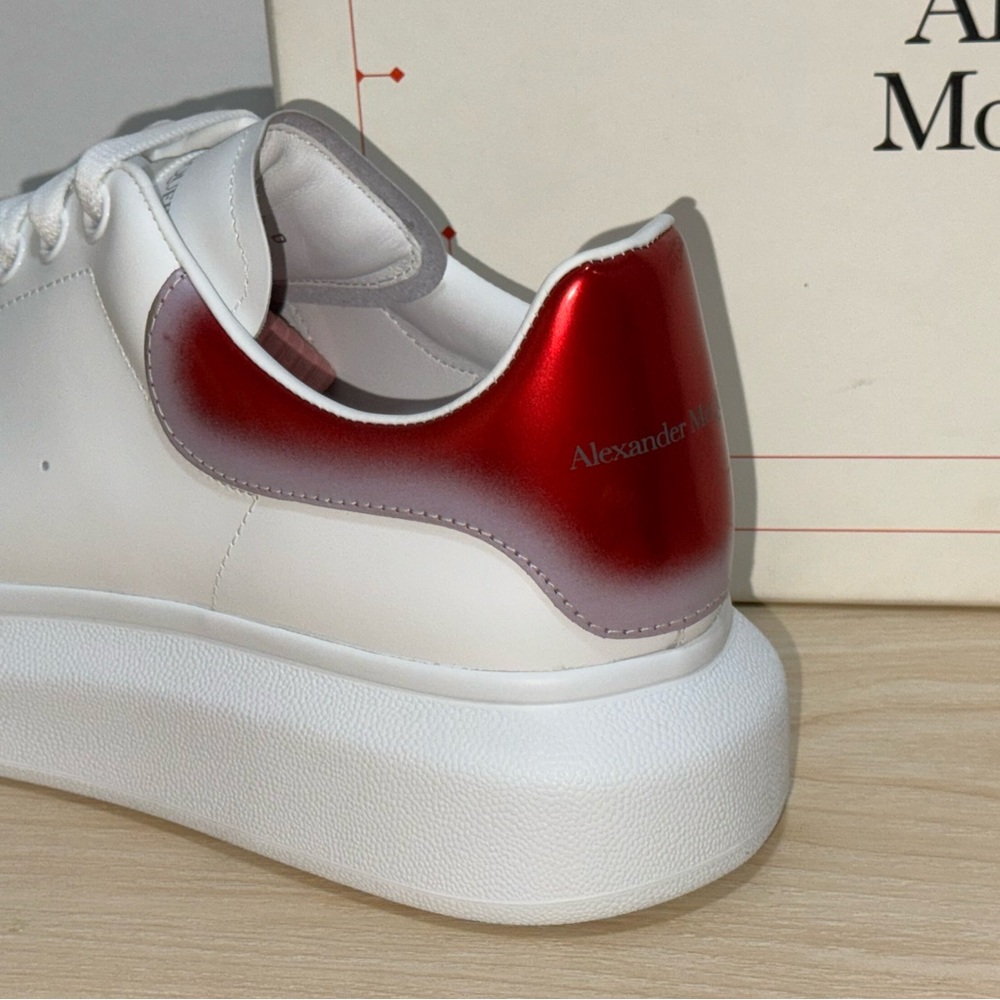 Alexander McQueen White Sneakers with Red Heel - Picture 7 of 8
